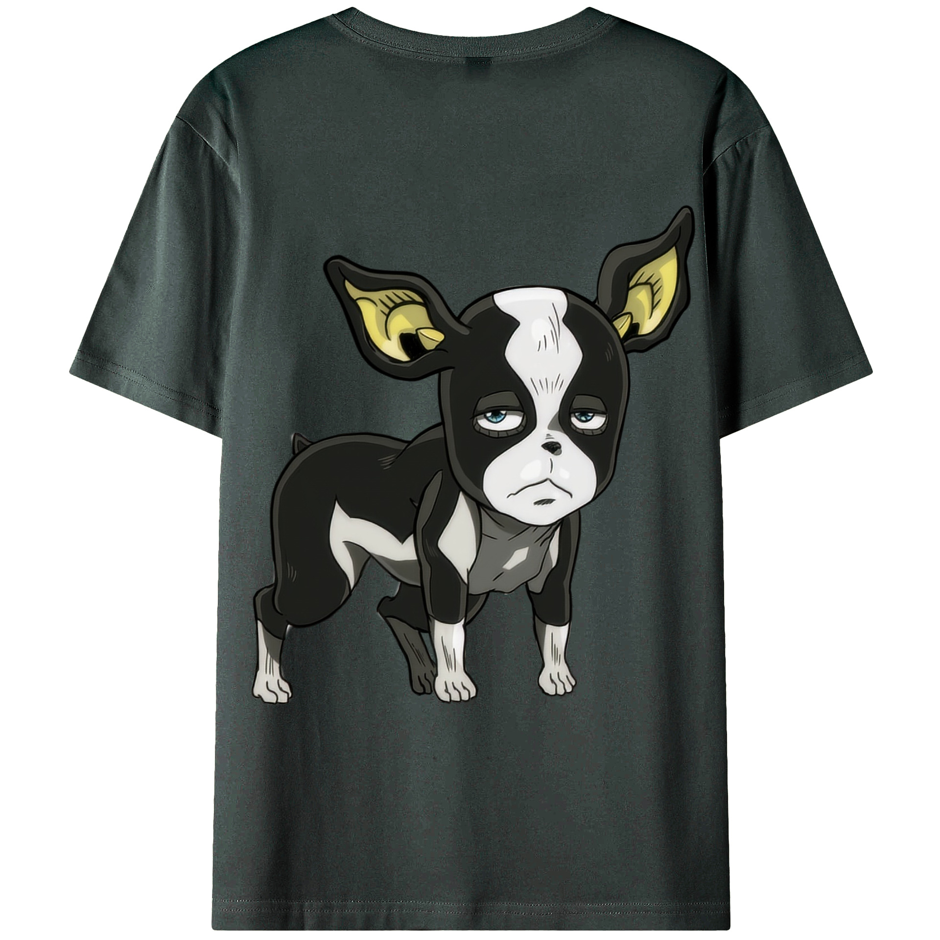 （画像用） ジョジョの奇妙な冒険 イギー JoJo's Bizarre Adventure Iggy 綿100％ メンズ半袖Tシャツ（バックプリント） 通気性